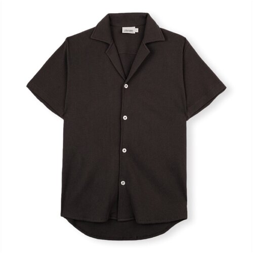 IMAGO Srajce z dolgimi rokavi Waffle Shirt - Black Črna Slike