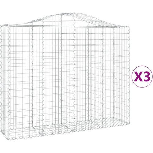  Lučne gabionske ko&amp;scaron;are 3 kom 200x50x160/180cm pocinčano željezo Slike