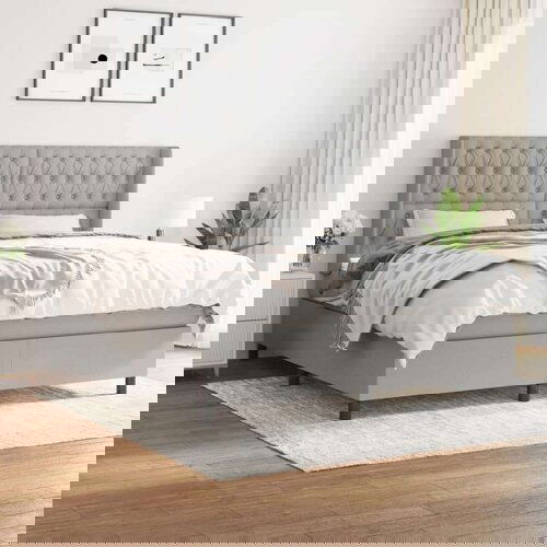  S oprugama i madracem svjetlosivi 180x200 cm od tkanine Slike