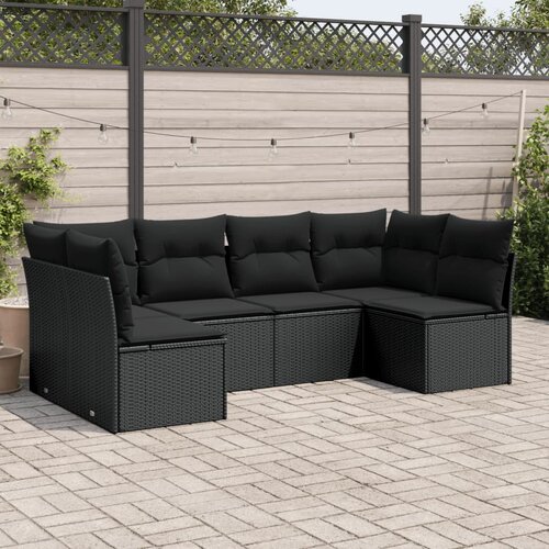  6-dijelni set vrtnih sofa s jastucima crni od poliratana Crna 234 x 124 x 69 cm Cijene