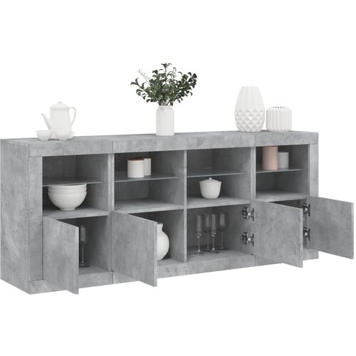 vidaXL Komoda z LED lučkami betonsko siva 163x37x67 cm Cene