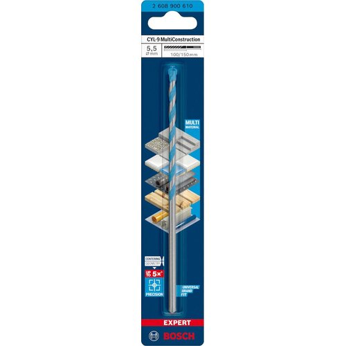 Bosch EXPERT CYL-9 MultiConstruction burgija 5,5 x 100 x 150 mm - 2608900610 Slike