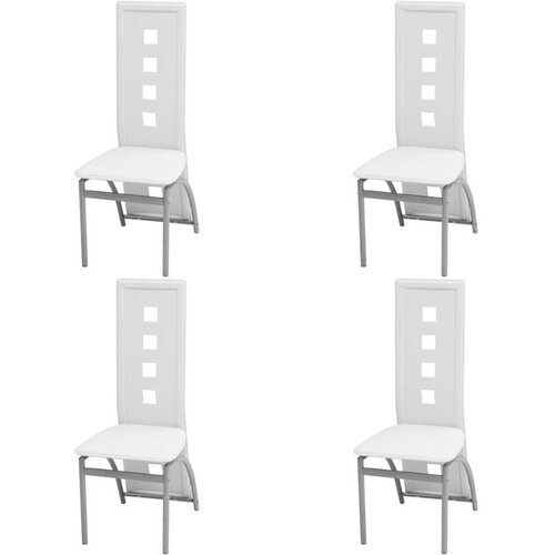  Jedilni stoli 4 kosi belo umetno usnje, (20699579) Cene
