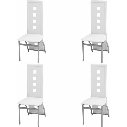 Jedilni stoli 4 kosi belo umetno usnje, (20699579)