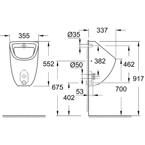 Grohe pisoar Bau (39438000) Slike