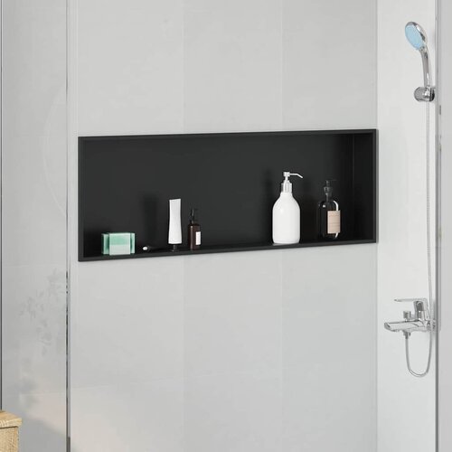 VidaXL ničica za tu&amp;scaron; crna 90 x 30 x 9.5 cm nehrđajući čelik Slike