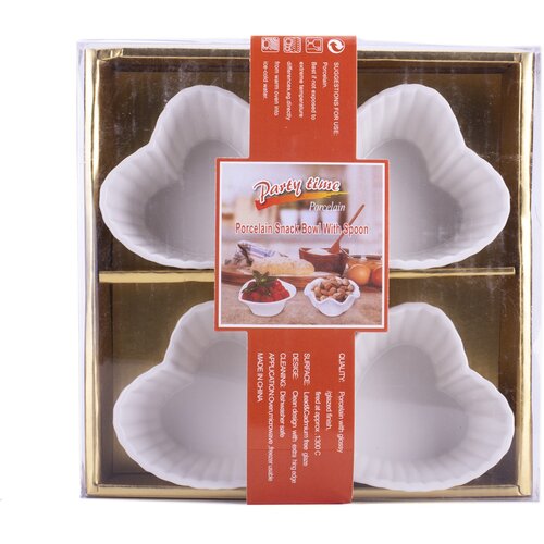 Diker HOME Set porcelanskih činija, 8x8cm, 4 komada, Beli Cene