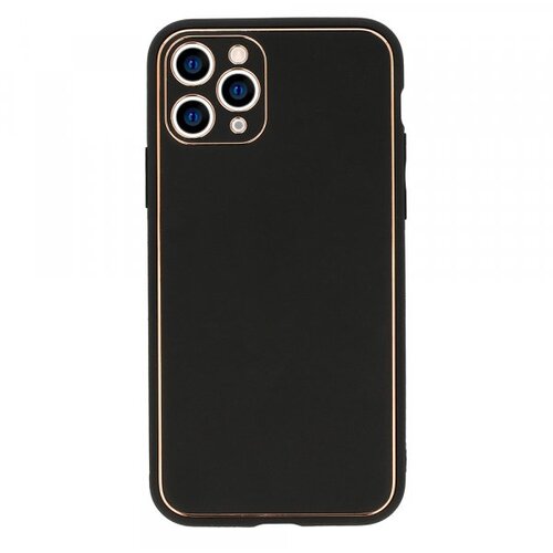 Luxury silikonski ovitek za Xiaomi Mi 11 - črn z zlatim robom Slike