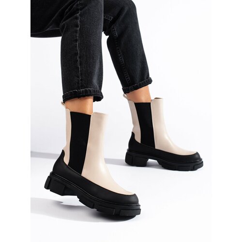 SHELOVET Beige high boots for women Cene