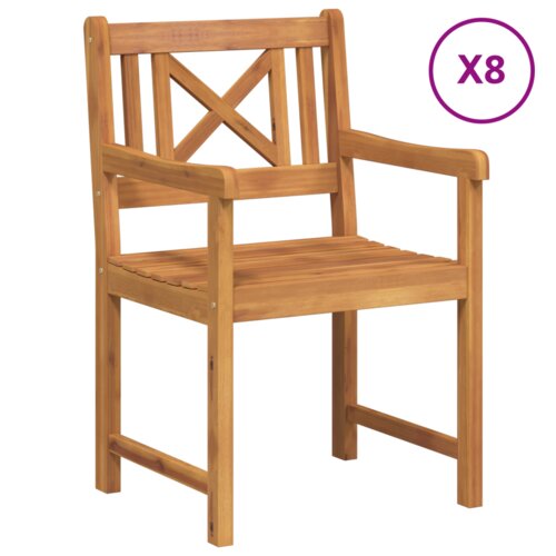 VidaXL Vrtne stolice 8 kom 56x55.5x90 cm Masivno drvo bagrema Slike