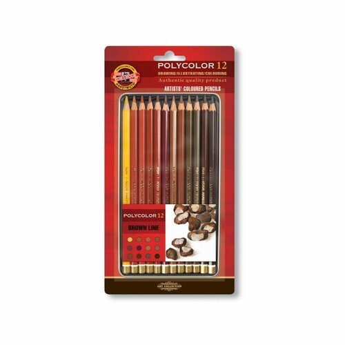 Kooh-i-Noor drvene bojice Polycolor/ braon linija/ set 1/12 3822 Cene