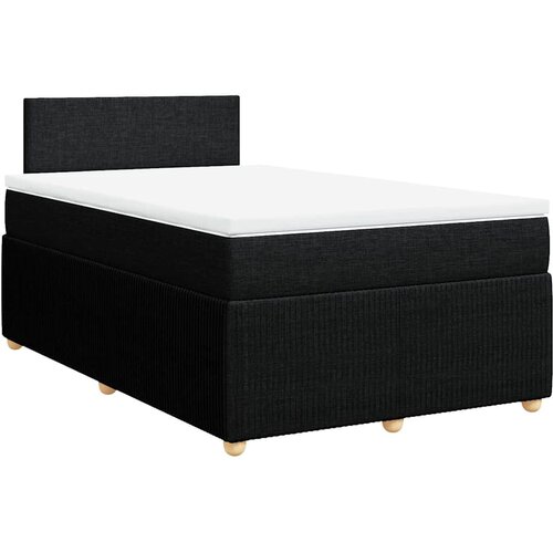  Krevet s oprugama i madracem crni 120 x 200cm od tkanine Slike