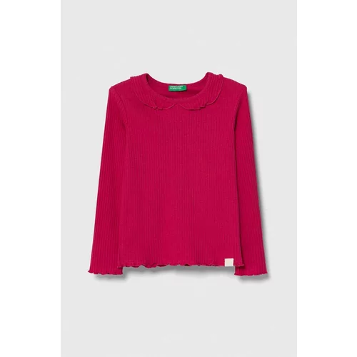 United Colors Of Benetton Otroška dolga majica roza barva