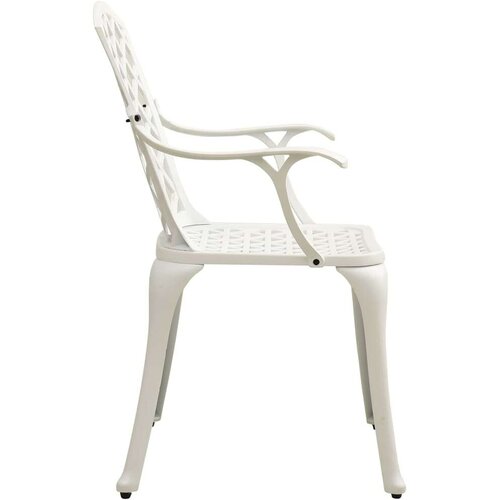  5-dijelni bistro set od lijevanog aluminija bijeli Slike