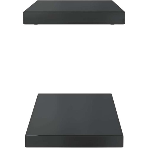  Zidne police 2 kom 50x23,5 cm crne nehrđajući čelik Slike