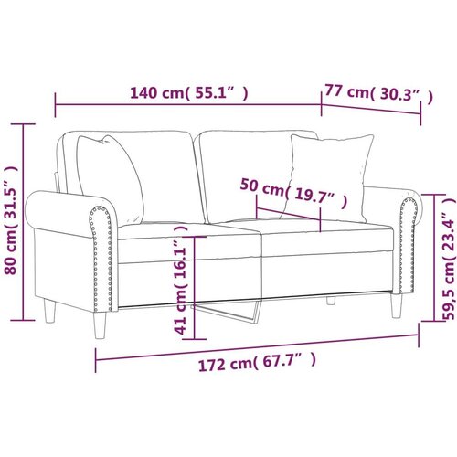 VidaXL Dvosjed s ukrasnim jastucima crni 140 cm bar&amp;scaron;unasti Slike