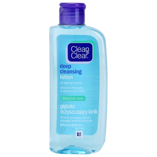 Clean & Clear Deep Cleansing globinsko čistilna voda za obraz za občutljivo kožo 200 ml
