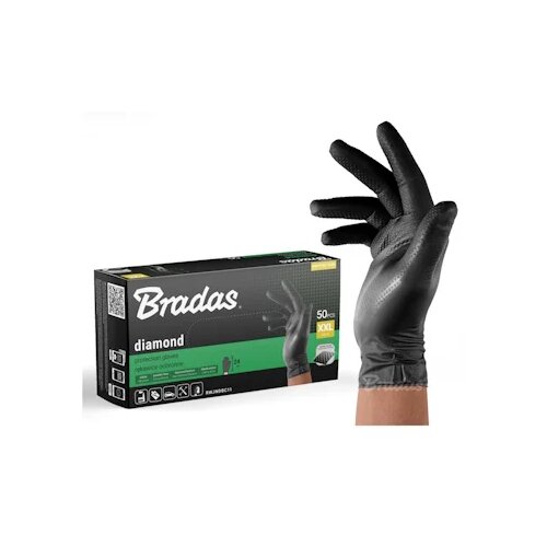 Bradas rukavice diamond nitril crne XXL 10-11 5907544455622 Slike