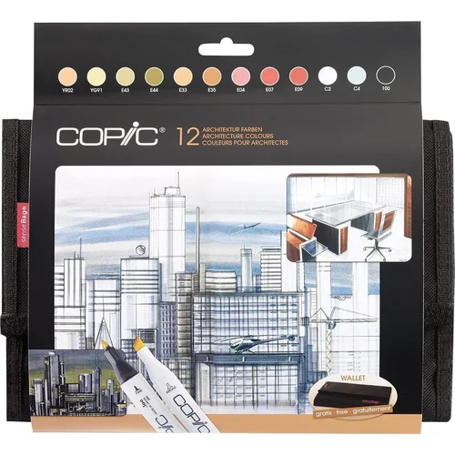 Copic Classic Kartuša za nalivno pero Architecture Colours 12 kos.