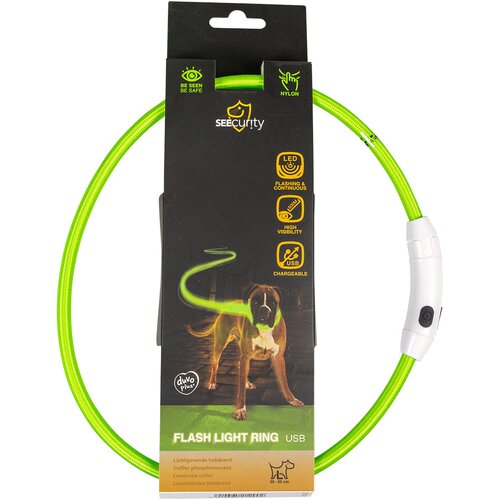 Duvo LED svetleća USB najlonska ogrlica zelena 65cm Cene