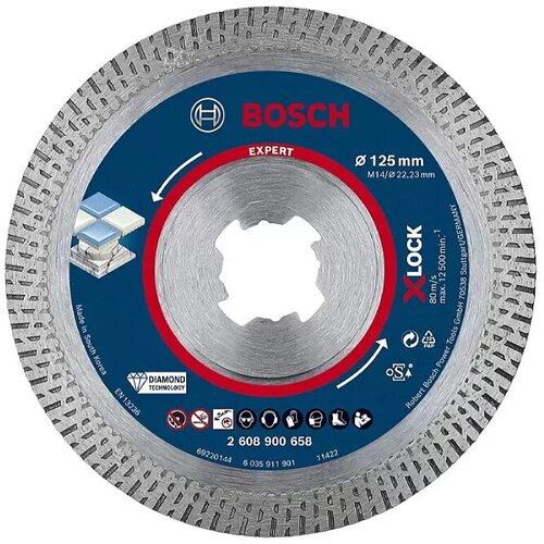 Bosch EXPERT HardCeramic X-LOCK dijamantska rezna ploča od 125x22,23x1,4x10 mm 2608900658 Slike