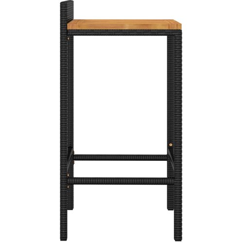  Barski stolci crni 2 kom poliratan i masivno bagremovo drvo Crna 40 x 44 x 86 cm Slike