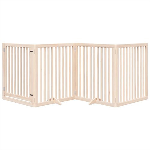  Vrata za pse s vrata&amp;scaron;cima 4 panela sklopiva 320 cm drvo topole Smeđa 80 x 90 x 2 cm Slike