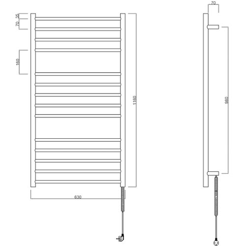 Sapho električni su&amp;scaron;ač pe&amp;scaron;kira redondo 130W 116x63 cm sjajni hrom Slike