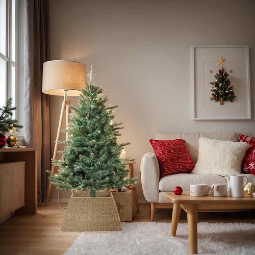 VidaXL ogrlica za božićno drvce smeđa 60 x 60 x 28 cm morske cvjetnice Slike