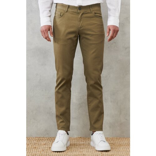 ALTINYILDIZ CLASSICS Men's Green Slim Fit Slim Fit Dobby 5 Pocket Casual Flexible Trousers Cene