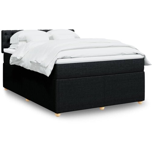 vidaXL Box spring postelja z vzmetnico črna 140x200 cm blago Cene