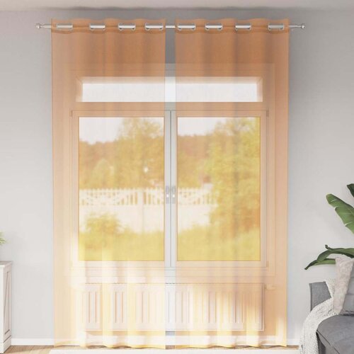 VidaXL Voile zavjese s u&amp;scaron;icama 2 kom narančaste 140x260 cm Slike