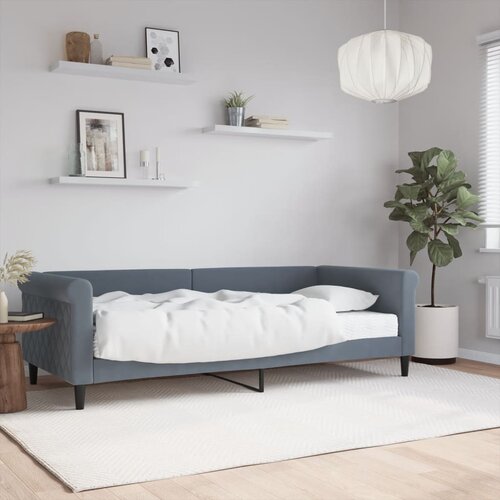 vidaXL Dnevna postelja z vzmetnico temno siva 90x200 cm žamet Cene