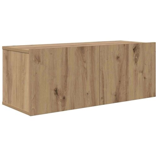 VidaXL Set TV stalka s policom Zidne Ostalo s pohranom s vratima 2 pcs hrast artisan 80 x 30 x 30 cm Slike