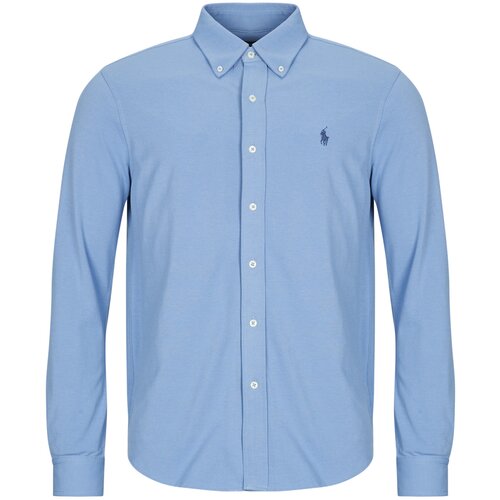 Polo Ralph Lauren Srajce z dolgimi rokavi CHEMISE AJUSTEE COL BOUTONNE EN POLO FEATHERWEIGHT Modra Slike