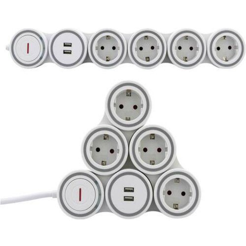 REV RITTER produžni kabel s utičnicama (broj šuko utičnica: 4 kom., bijele boje, 1,4 m, 3.500 w) Cijene