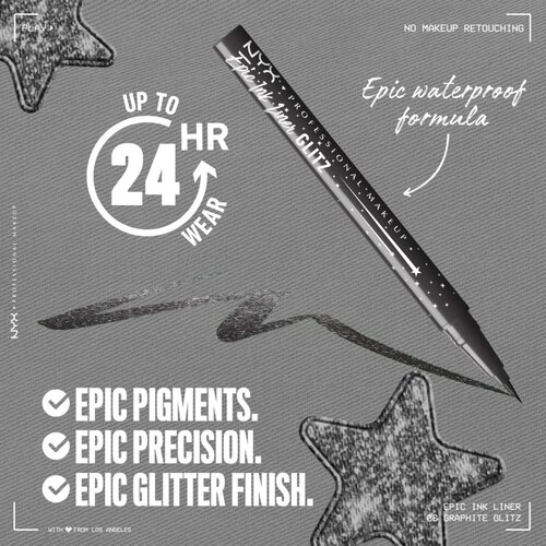 NYX Professional Makeup Epic Ink Glitz kovinski svinčnik za oči odtenek Graphite Glitz 1 ml Slike