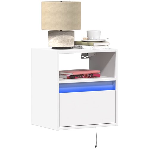vidaXL Stenska TV omarica z LED lučkami bela 41x31x45 cm Cene