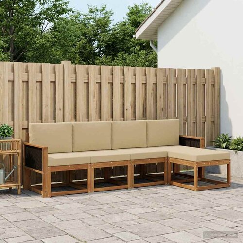  Set vanjskih sofa 5 pcs Prirodna i bež Poliester Cene