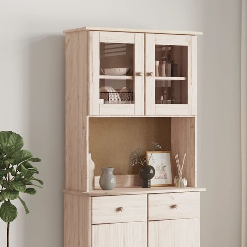  The Living Store Zgornji del komode ALTA 77x30x92 cm trdna borovina - Zgornji Del Komode, (21445286) Slike