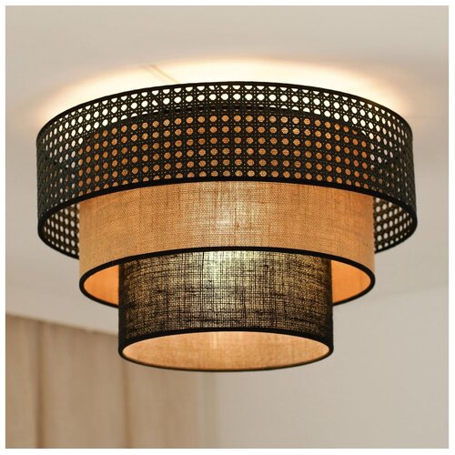 Brilagi plafonsko svetlo dakota luneta 1xE27/15W/230V prečnik 45 cm crna/ratan Cene