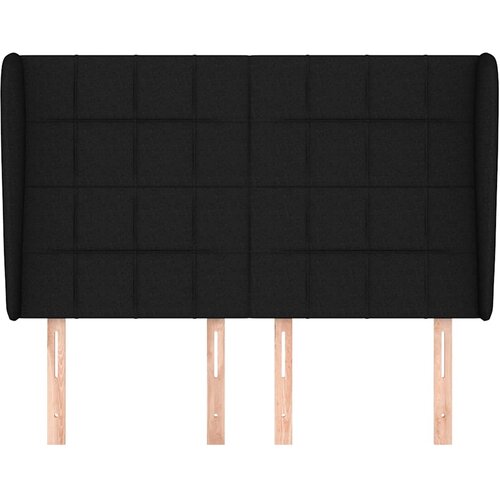  Uzglavlje s u&amp;scaron;ima crno 147x23x118/128 cm od tkanine Slike