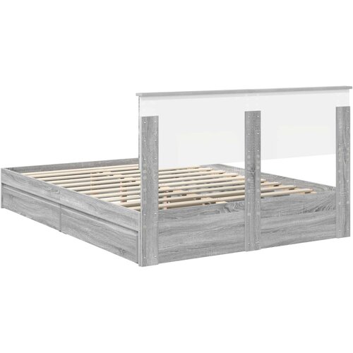  Krevet s od storage Siva Sonoma 160 x 200 cm Konstruirano drvo Slike