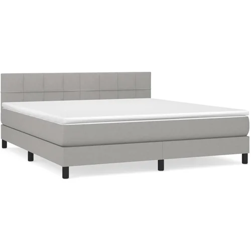 vidaXL Box spring postelja z vzmetnico svetlo siva 160x200 cm žamet, (20790225)