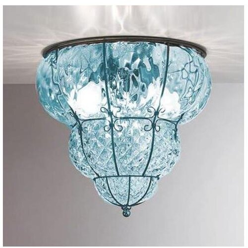  siru-stropna lampa classic 3xE14/40W/230V prečnik 25 cm plava/crna venecijansko staklo Cene