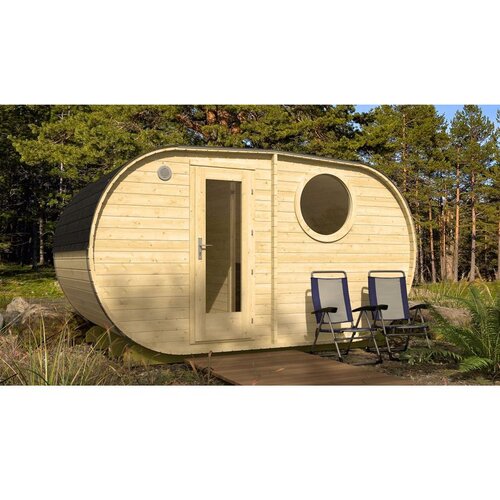Male kuće Vanjska sauna HANKO 400 × 235 cm – bez završnog krovnog pokrova Cene
