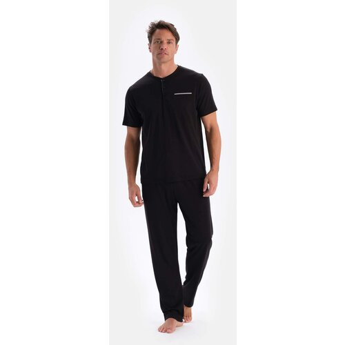 Dagi Black Half Pop Short Sleeve Shorts Trousers Triple Pajamas Set Slike