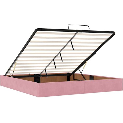 VidaXL otomanski krevet s madracem&amp;amp;led ružičasti 180x200 cm bar&amp;scaron;unasti Slike