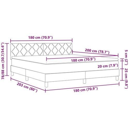 VidaXL Box Spring krevet s madracem plav i 180x200 cm tkanine Slike