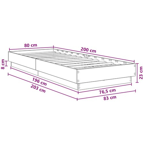  Krevetna konstrukcija s LED svjetlom Staro drvo 80 x 200 cm Slike